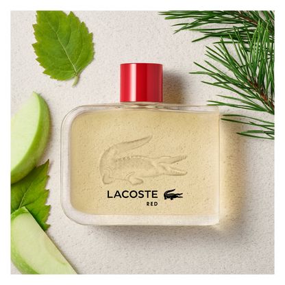 Shop Lacoste Red Eau de Toilette 125ml at Arodrops. A fresh, masculine scent with green apple and woody notes. Authentic and sporty. Available now in Sri Lanka