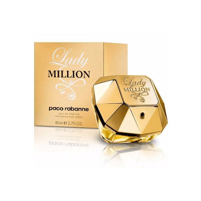 Shop Paco Rabanne Lady Million Eau de Parfum for Women at Arodrops. A glamorous, long-lasting scent with floral, honey, and woody notes. Now available in Sri Lanka.